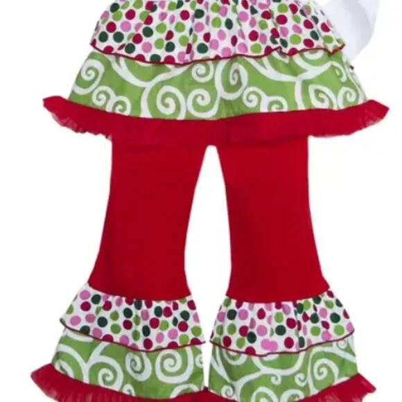 Swirl Christmas Tree Rumba Tunic & Ruffle Pants Set - Picture 7 of 10